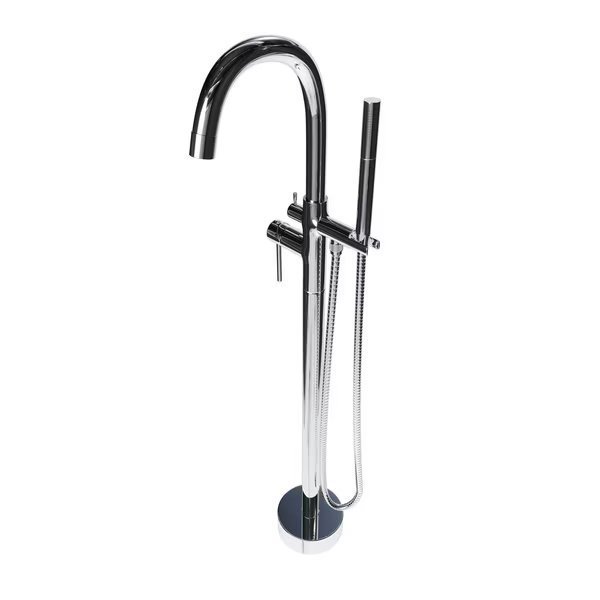 Neptune Freestanding Chrome Gooseneck Tub Filler Faucet with Standard Handle, Castello Usa, Mfr#: CB-F04-CR