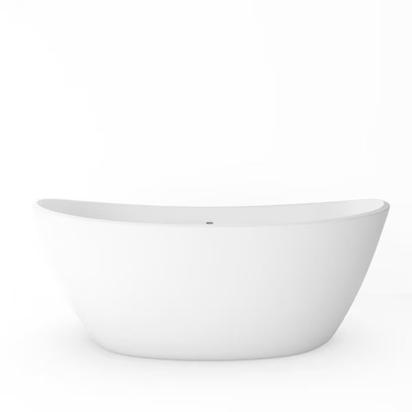 Manhattan 59" Solid Surface Freestanding Bathtub in White, Castello Usa, Mfr#: CB-GM-8016S