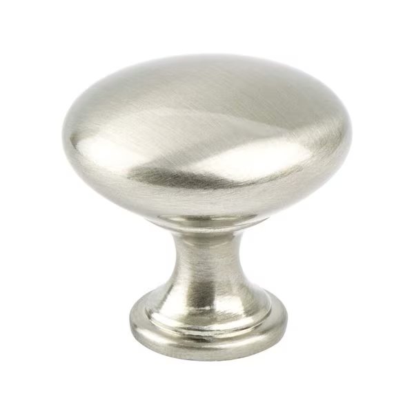 Euro Moderno Brushed Nickel Knob, Berenson, Mfr#: 9913-1BPN-P