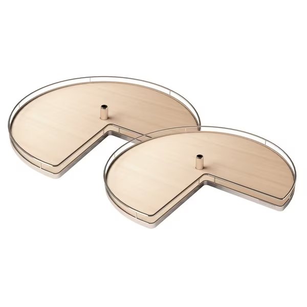 Lazy Susan Kidney 32D Shelves Only Champagne/Maple ORDER POST SEPARATELY, 2PK, Kessebohmer, Mfr#: 2500550103