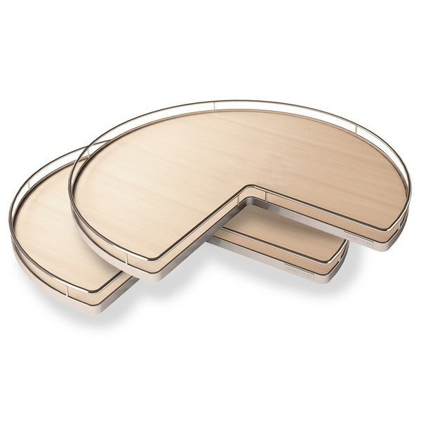 Kidney Lazy Super Susan 32 Shelves Only w/ Mounted Bearings Maple/Champagne, 2PK, Kessebohmer, Mfr#: 2500500103