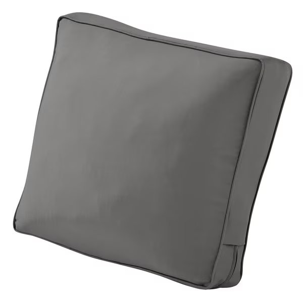 Montlake FadeSafe Patio Lounge Chair/Loveseat Back Cushion, 23 x 20 x 4 Inch, Light Charcoal, Classic Accessories, Mfr#: 62-060-LCHARC-EC