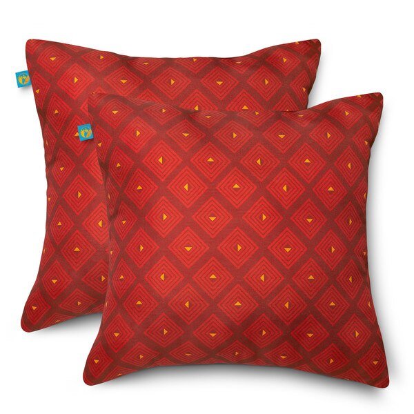 Water-Resistant Accent Pillows, Ruby Mosaic, PK2, Duck Covers, Mfr#: PRBP1818