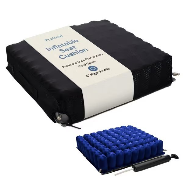 Pressure Redistribution Wheelchair Air Cushion 16 x 16 4” Includes Pump, Repair Kit, Proheal, Mfr#: PH-78004-AIR-16X16X4