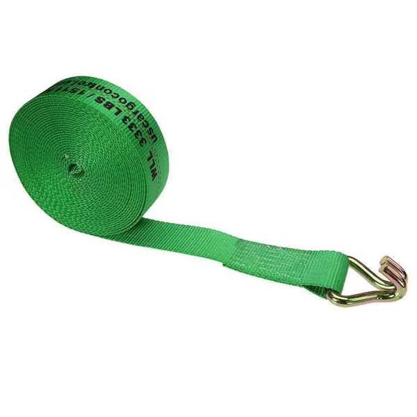 2" x 30' Winch Strap with Wire Hook, 230WH-GRN, Us Cargo Control, Mfr#: 230WH-GRN
