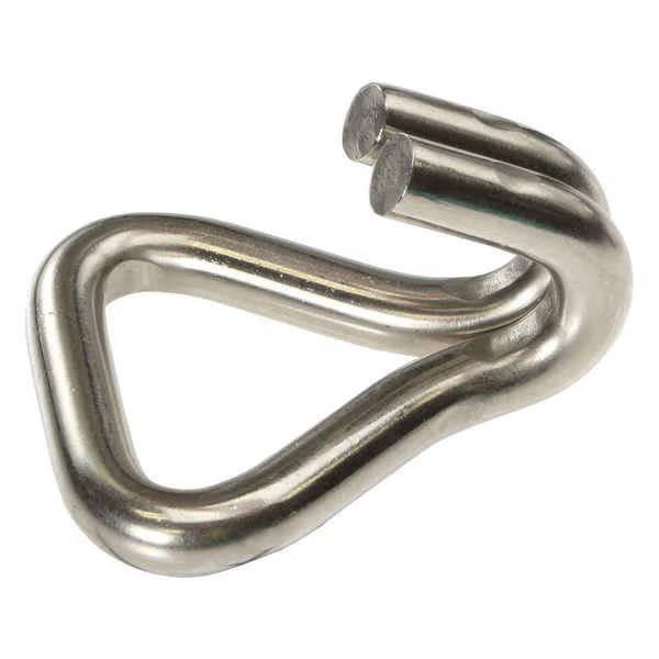2" Double J Stainless Steel Wire Hook: 4,500 lbs. Break Strength, Us Cargo Control, Mfr#: WH2SS