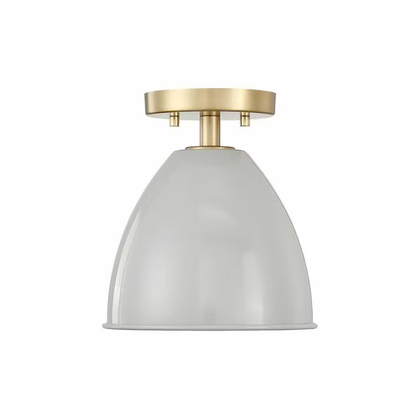 Bilba 8.25in 1-Light Brushed Gold Modern Semi Flush Mount Light, Designers Fountain, Mfr#: D287M-SF-BG