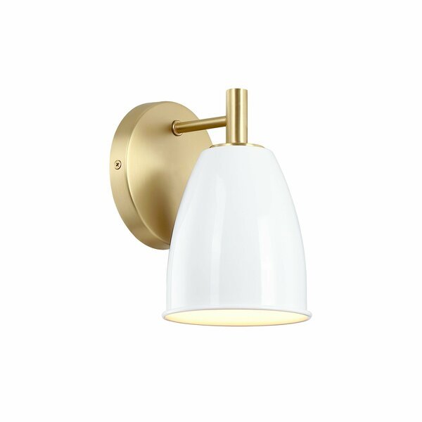 Biba 8in 1-Light Brushed Gold Modern Indoor Wall Sconce with Metal Shade, Designers Fountain, Mfr#: D300M-WS-BG