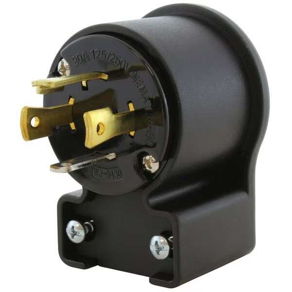 NEMA L14-30P 30A 125/250V 4-Prong Elbow Locking Male Plug With UL, C-UL Approval, Ac Works, Mfr#: ASEL1430P