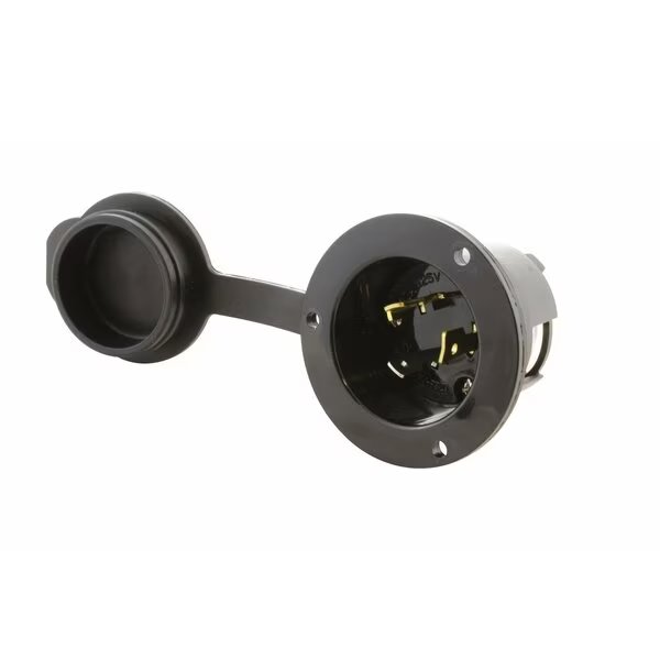 20A 125V L5-20P Power Input Inlet UL and C-UL Listed with Weather Cover, Ac Works, Mfr#: ASINL520P-FC