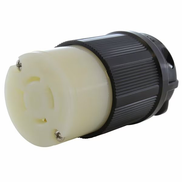 NEMA L16-20R 3-Phase 20A 480V 4-Prong Locking Female Connector with UL, C-UL Approval in Black, Ac Works, Mfr#: ASL1620R-BK