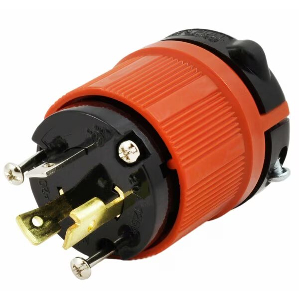 NEMA L5-20P 20A 125V 3-Prong Locking Male Plug With UL, C-UL Approval, Ac Works, Mfr#: ASL520P