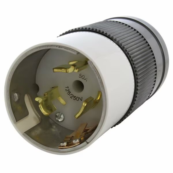 California Standard 50A 125/250V 4-Wires Locking Male Plug Assembly, Ac Works, Mfr#: CS6365