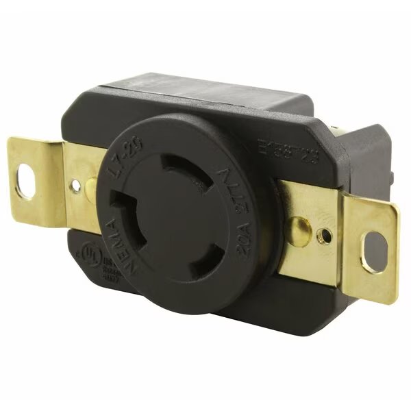 NEMA L7-20R 20A 277V Flush Mount Locking Industrial Grade Receptacle, Ac Works, Mfr#: FML720R