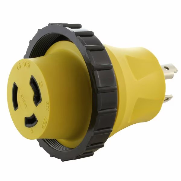 RV/Marine 30A 3-Prong Locking Plug to 30A RV/Marine L5-30R Female Connector, Ac Works, Mfr#: RVL530M30