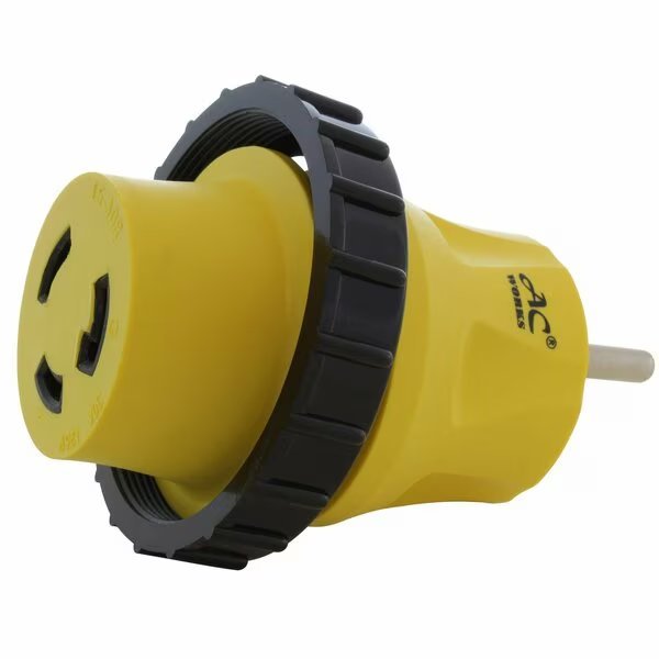 RV 30A TT-30P Plug to L5-30R RV/Marine 30A Detachable Inlet Connection, Ac Works, Mfr#: RVTTM30