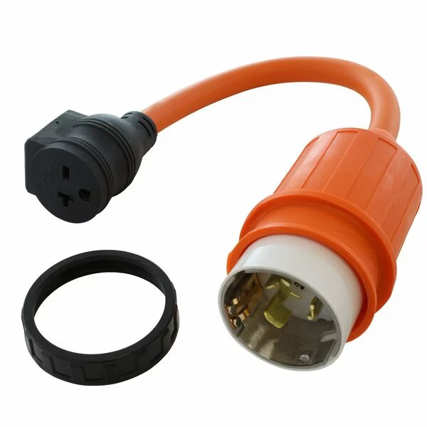 1.5FT 50A CS6365/ SS2-50P Locking Plug to NEMA 6-20R 15/20A 250V Outlet with 20A Breaker, Ac Works, Mfr#: SS2CB620
