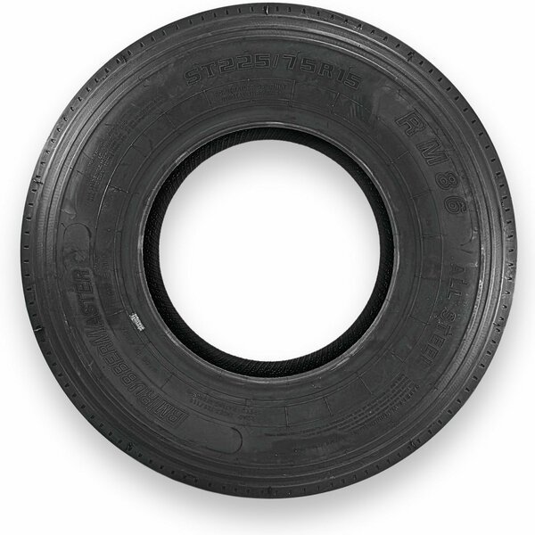 ST225/75R15 Highway Rib 12 Ply Tubeless All Steel Trailer Tire, Rubbermaster, Mfr#: 490220