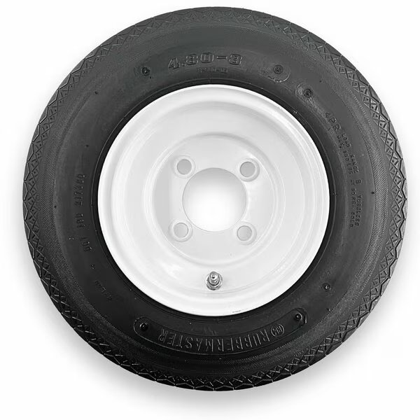 Rubbermaster 4.80-8 4 Ply Highway Rib Tire and 4 on 4 Stamped Wheel Assembly, Rubbermaster - Steel Master, Mfr#: 598904
