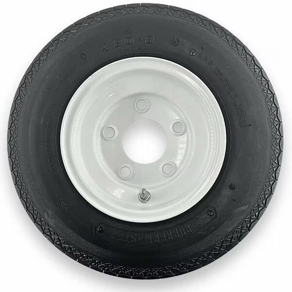 Rubbermaster 4.80-8 6 Ply Highway Rib Tire and 5 on 4.5 Stamped Wheel Assembly, Rubbermaster - Steel Master, Mfr#: 598925