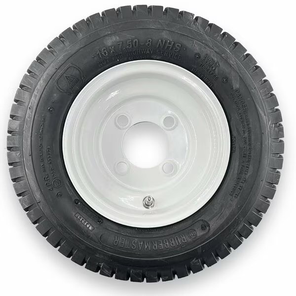 Rubbermaster 16x7.50-8 4 Ply Turf Tire and 4 on 4 Stamped Wheel Assembly, Rubbermaster - Steel Master, Mfr#: 598980