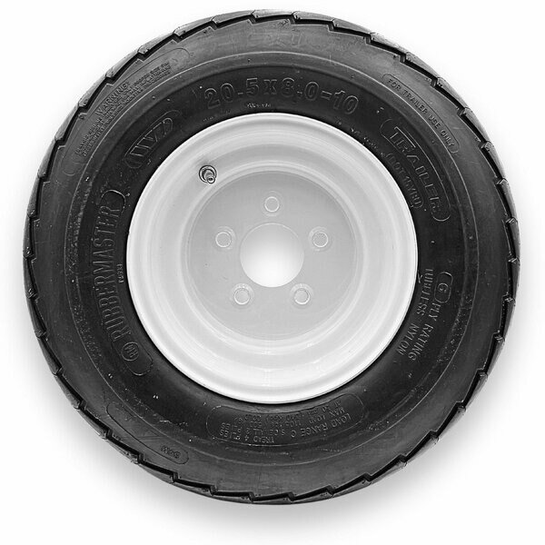 Rubbermaster 20.5x8.0-10 205/65D10 6 Ply Highway Rib Tire and 5 on 4.5 Stamped Wheel Assembly, Rubbermaster - Steel Master, Mfr#: 599085
