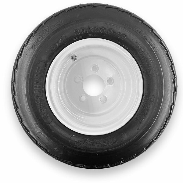 Rubbermaster 20.5x8.0-10 205/65D10 8 Ply Highway Rib Tire and 4 on 4 Stamped Wheel Assembly, Rubbermaster - Steel Master, Mfr#: 599094