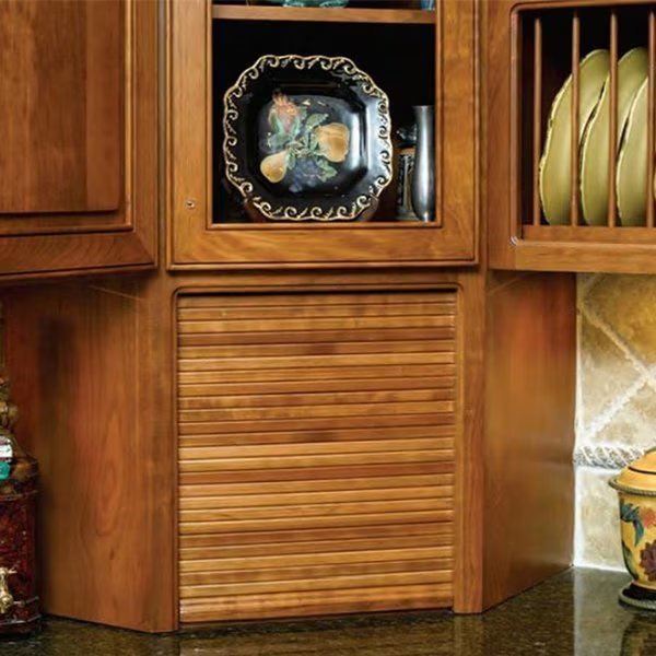 Red Oak 30 in. x 18 in. Face Frame Veneer Tambour Door and Track Kit, Omega National Products, Mfr#: 67.2A.30.1V