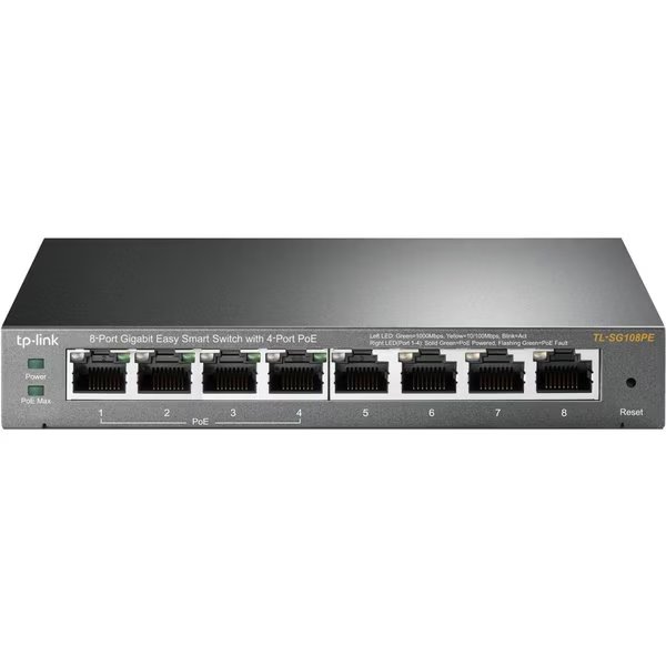 PoE Easy Smart Switch 8 Ports, TLSG108PE, Tp-Link, Mfr#: TL-SG108PE