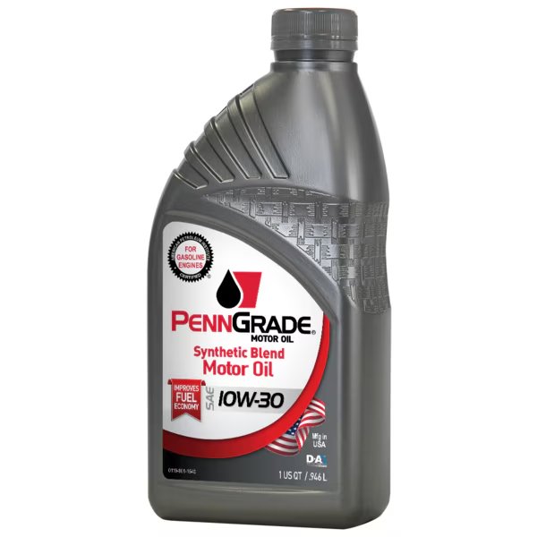 PennGrade Synthetic Blend Motor Oil SAE 10W30 - 12/1 Quart Case, D-A Lubricant Co, Mfr#: 62736
