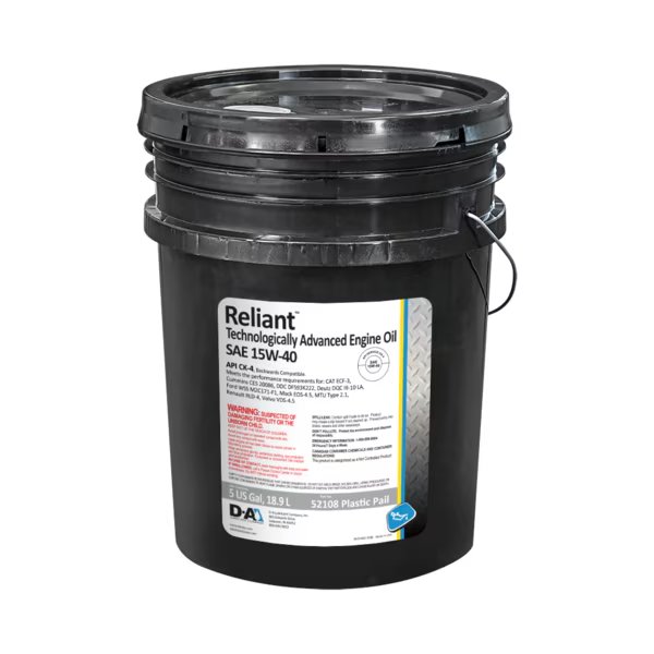 D-A Reliant Heavy Duty Engine Oil SAE 15W40, CK-4 - 5 Gallon Pail, D-A Lubricant Co, Mfr#: 52108