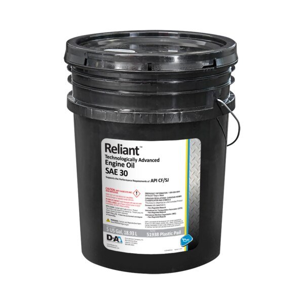 D-A Reliant Heavy Duty Engine Oil SAE 30 - 5 Gallon Plastic Pail, D-A Lubricant Co, Mfr#: 51938