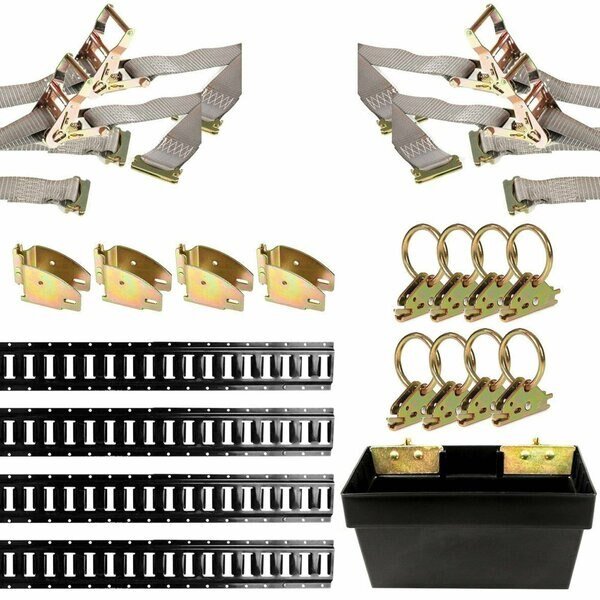5' Black E-Track Kit - 4 Rails + Tie-down Accessories + E-Track Bin, Dc Cargo, Mfr#: 5HETP4KIT6