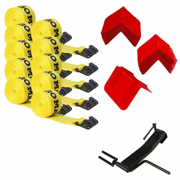 Flatbed Kit - Winch Straps + 12in V-boards, Dc Cargo, Mfr#: 430YWSFH10KIT3
