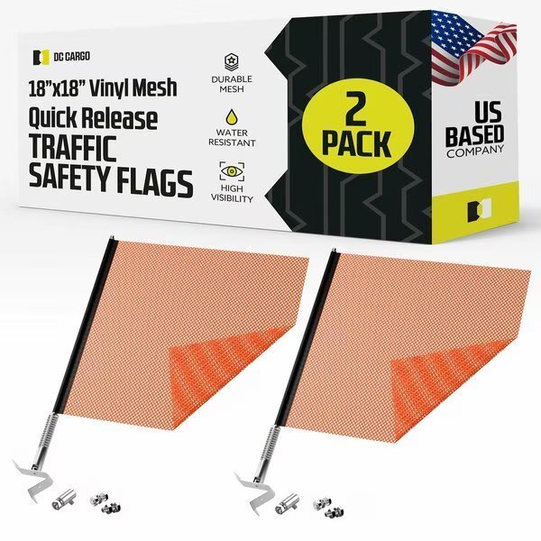 Orange Safety Flag with EZ Mount, 2PK, Dc Cargo, Mfr#: SFEZMO-2