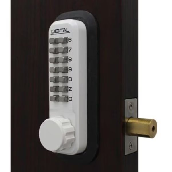Mechanical Keyless Combination Deadbolt Lock Single Combination Key Override White, Lockey, Mfr#: 2210KO-WH