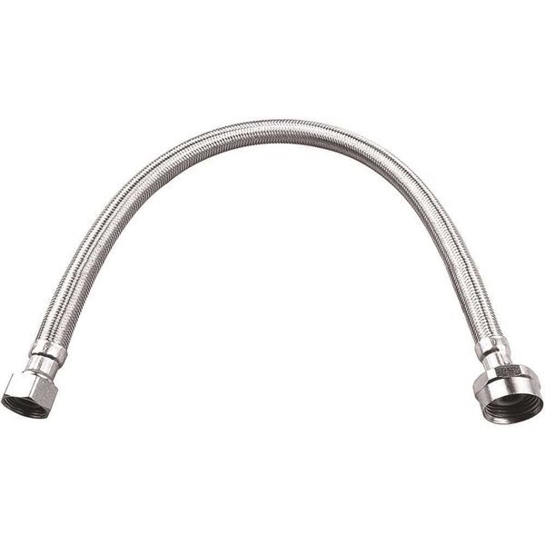 1/2 in. Flare x 7/8 in. Metal Ballcock x 12 in. Braided Toilet Connector, Stainless Steel, Durapro, Mfr#: 275127