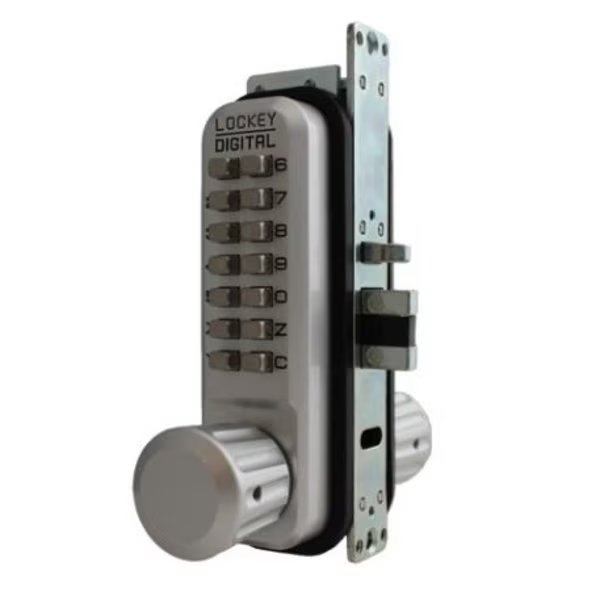 Mechanical Keyless Narrow Stile Passage Knob Lock Double Combination Marine Grade, Lockey, Mfr#: 2930DC-MG