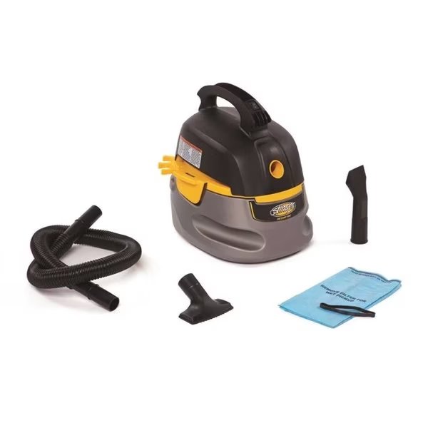 2.5 Gal. 1.75-Peak HP Compact Wet/Dry Shop Vacuum with Filter Bag, Hose and Accessories, Stinger, Mfr#: HD2025