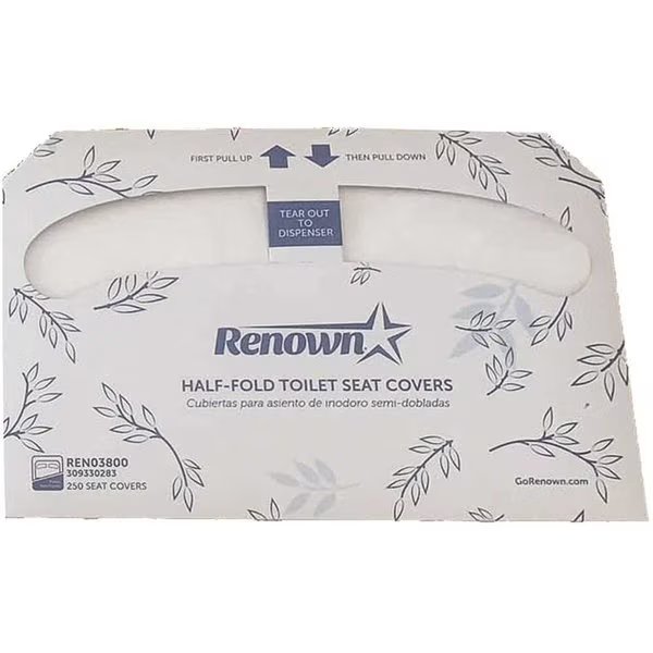 Half-Fold Toilet Seat Paper Cover-Virgin, 20PK, Renown, Mfr#: HFTSC-V