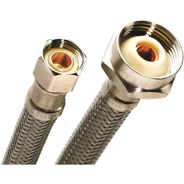 3/8in. Comp x 7/8in. Ballcock x 12in.L Pro Series Braised Stainless Steel Metal Nut Toilet Connector, Fluidmaster, Mfr#: PRO1T12M