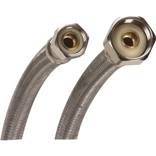 3/8 in. Comp. x 1/2 in. F.I.P. x 20 in. L Pro Series Braided Stainless Steel Faucet Connector, Fluidmaster, Mfr#: PRO1F20