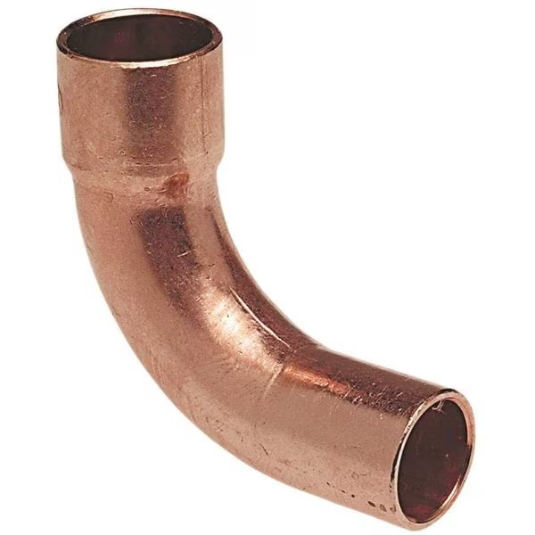 1/4 in. Copper Pressure FTG x Cup 90 Degree Long Radius Elbow Fitting, Nibco, Mfr#: I6072LT14