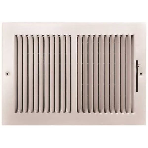 12 in. x 8 in. 2-Way Steel Wall/Ceiling Register , White, Tru Aire, Mfr#: 102M 12X08