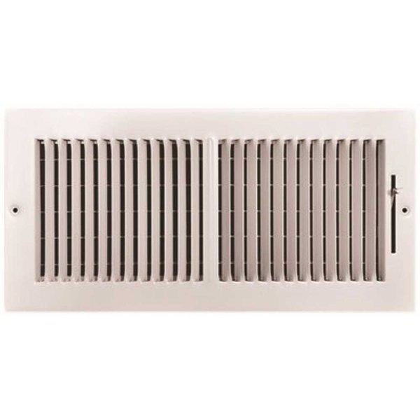 14 in. x 6 in. 2-Way Steel Wall/Ceiling Register , White, Tru Aire, Mfr#: 102M 14X06