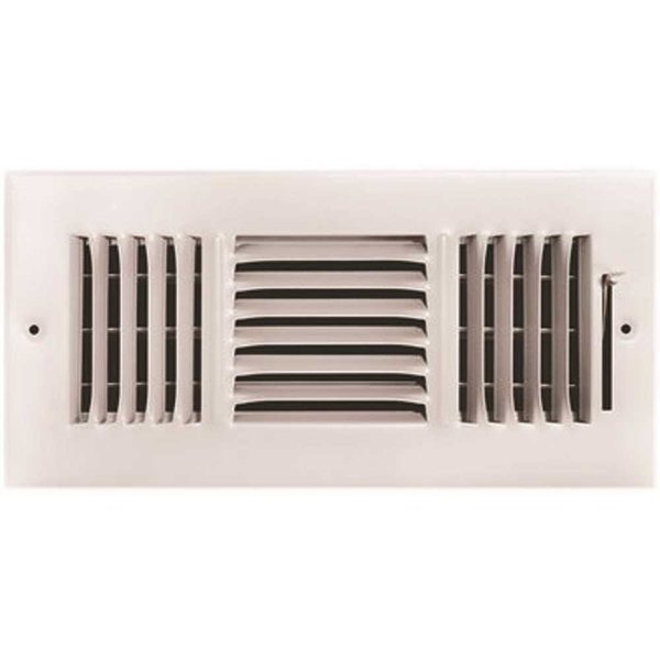10 in. x 4 in. 3-Way Steel Wall/Ceiling Register, Tru Aire, Mfr#: 103M 10X04
