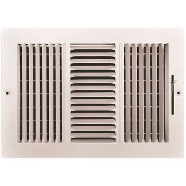 12 in. x 8 in. 3-Way Steel Wall/Ceiling Register, Tru Aire, Mfr#: 103M 12X08