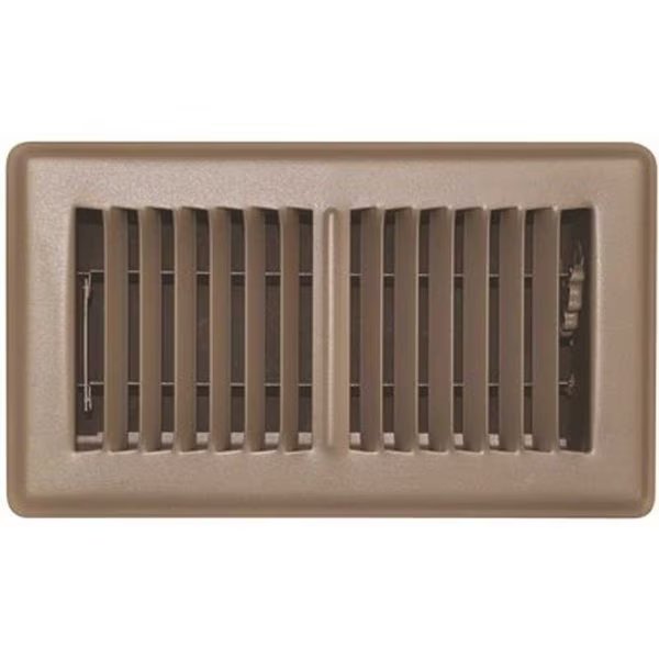 STAMPED FACE FLOOR REGISTER, 6 IN. X 14 IN., BROWN, Tru Aire, Mfr#: 150MB 06X14