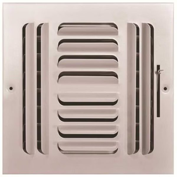 8 in. x 8 in. 4 Way Stamped Curved Blade Wall/Ceiling Register, Tru Aire, Mfr#: 404M 08X08