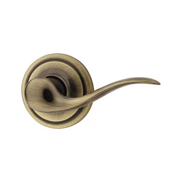 Tustin Lever Interior Dummy Handleset Trim, Satin Brass Blackened, Kwikset, Mfr#: 968TNLRH-5